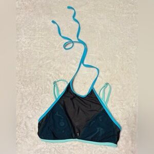 Joe Boxer Blue/Black Bikini Mesh Top w/ Black/White Dual Patterned Bottoms